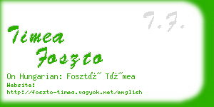 timea foszto business card